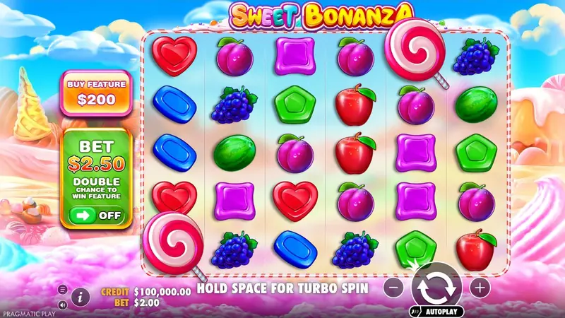 Sweet Bonanza 슬롯(Pragmatic Play) 데모 스핀 화면